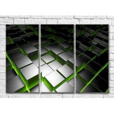 Pictură ArtPoster Abstract 3D geometry with Green backlight (3499055)