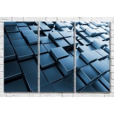 Pictură ArtPoster Abstract geometry 3D, Blue cubes (3499056)