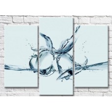 Pictură ArtPoster Abstract figures from water on a Blue background (3499104)