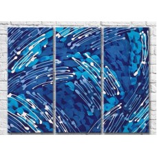 Pictură ArtPoster Abstraction White stripes on a Blue background (3499089)