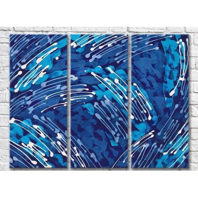 Pictură ArtPoster Abstraction White stripes on a Blue background (3499089)