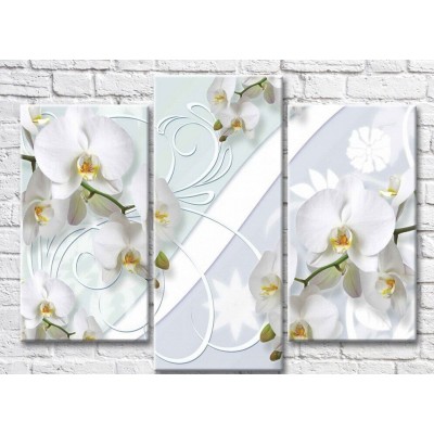 Pictură ArtPoster Abstraction from White orchids and patterns (3565178)