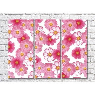 Pictură ArtPoster Abstraction of Pink flowers on a White background (500048)