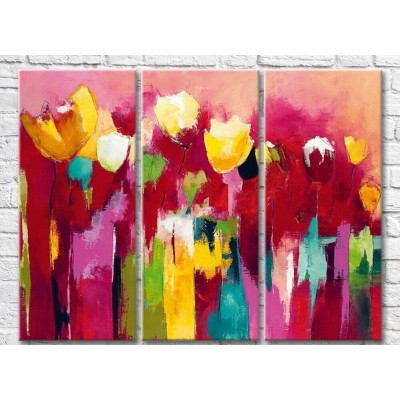 Pictură ArtPoster Abstraction from tulips on a colorful background (3572499)