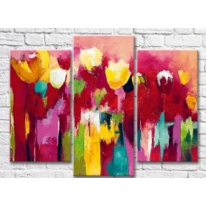 Pictură ArtPoster Abstraction from tulips on a Pink background (3572537)