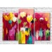 Pictură ArtPoster Abstraction from tulips on a Pink background (3572537)