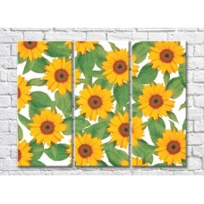 Pictură ArtPoster Abstraction from flowers and Green leaves of sunflowers (500051)