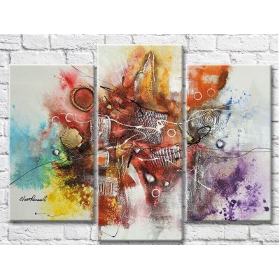 Pictură ArtPoster Abstraction on a marine theme in Red and Yellow colors (3499109)