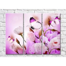 Картина ArtPoster Butterfly on a background of Pink eustoma (3448874)