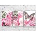 Картина ArtPoster Butterflies on a background of Pink orchid petals (3565217)