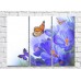 Pictură ArtPoster Butterflies on a background of Lilac crocuses (3448876)