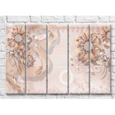 Pictură ArtPoster Beige flowers from jewelry on a Beige background (3551880)