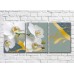 Pictură ArtPoster White orchid and Gold patterns on a Blue background (3565226)