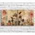 Pictură ArtPoster Wildflowers and birds in vintage style, graphics, diptych (3467757)