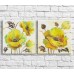 Pictură ArtPoster Yellow poppies in oil on a Beige background, diptych (3467715)