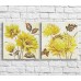 Pictură ArtPoster Yellow chrysanthemums on a Beige background, diptych (3467718)