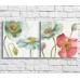 Pictură ArtPoster Blue and Pink poppies on a White background, diptych (3467709)