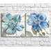 Pictură ArtPoster Blue magnolias on a White background, diptych (3467710)