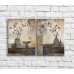 Pictură ArtPoster White flowers in vases on a Dark/Gray background, diptych (3467682)