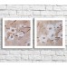 Pictură ArtPoster White flowers and leaves in oil on a Beige background, diptych (3467685)