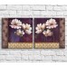 Картина Magic Color White poppies in oil on a Burgundy background, diptych (3467668)
