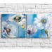 Картина Magic Color White poppies in oil on a Blue background, diptych (3467670)