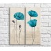 Картина Magic Color Dark/Blue poppies on a Beige background with text, diptych (3467636)