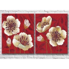 Картина Magic Color Diptych Light poppies on a Red background (3428040)