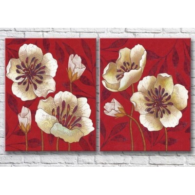 Картина Magic Color Diptych Light poppies on a Red background (3428040)