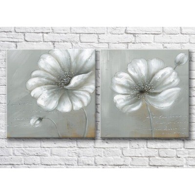 Pictură Magic Color Diptych Silver poppies, acrylic (3428044)