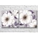 Pictură Magic Color Diptych White poppies Lilac petals (3428046)