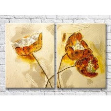 Картина Magic Color Diptych Golden poppies, acrylic drawing (3428028)