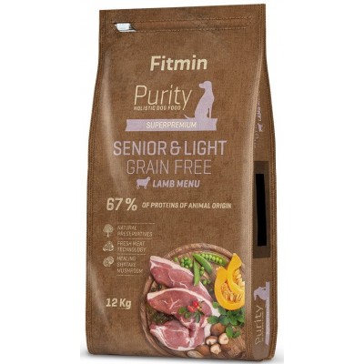 Hrană uscată pentru câini Fitmin Purity GF Senior & Light Lamb 12kg