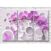 Картина Magic Color A branch of a Purple orchid against a background of circles (3517846)