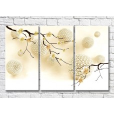 Картина Magic Color Sakura branches on a background of Beige balls (3517849)