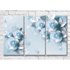 Картина Magic Color Blue roses on a Gentle/Blue background (3517850)