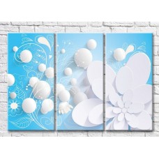 Картина Magic Color White floral patterns on a Blue background (3517860)