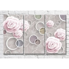 Картина Magic Color Pink rosebuds on a Gray background (3517862)