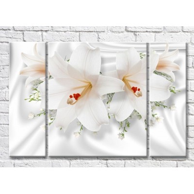 Картина Magic Color Two lilies on a White silk background (3517881)