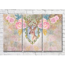 Картина Magic Color Deer and Flowers (3517884)