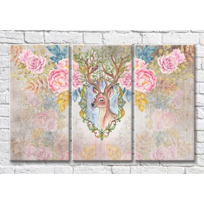 Картина Magic Color Deer and Flowers (3517884)