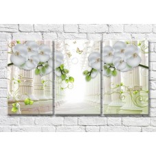 Картина Magic Color Orchid branches against Beige columns (3517891)