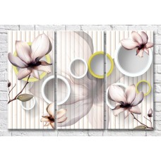 Картина Magic Color Flowers on a light striped background (3517895)