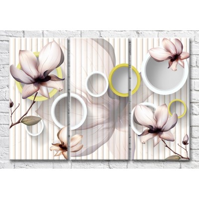 Картина Magic Color Flowers on a light striped background (3517895)