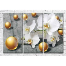 Картина Magic Color Gold balls and White orchid (3565118)