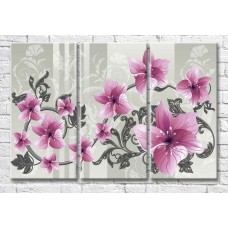 Картина Magic Color Pink flowers on a Gray branch of patterns (3565131)