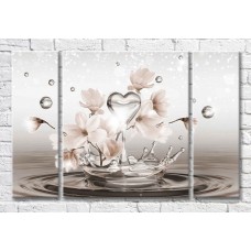 Картина Magic Color Magnolia branches in water and spray in the form of a crown (3565153)