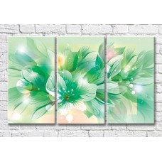 Картина Magic Color Graphic flower petals on Green background (3565142)