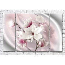 Картина Magic Color Pink magnolia branch on Pink silk (3565148)