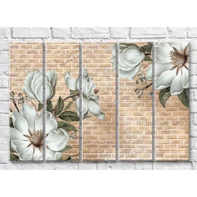 Картина Magic Color White magnolias on a brick background (3551890)